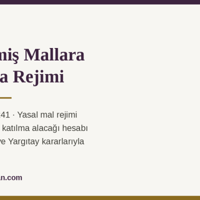 Edinilmiş mallara katılma rejimi ve tasfiyesi - TMK 218-241