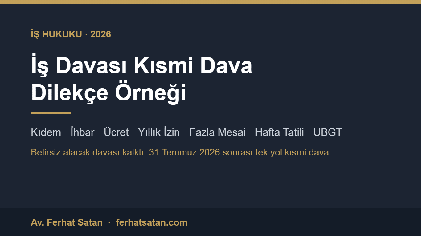 İş davası kısmi dava dilekçe örneği 2026 kapak görseli