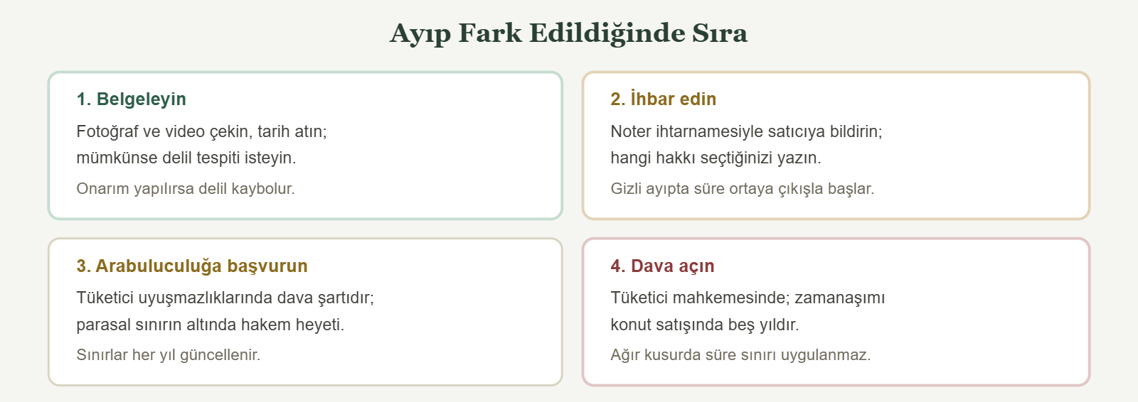 Ayıp Fark Edildiğinde Sıra - 1. Belgeleyin