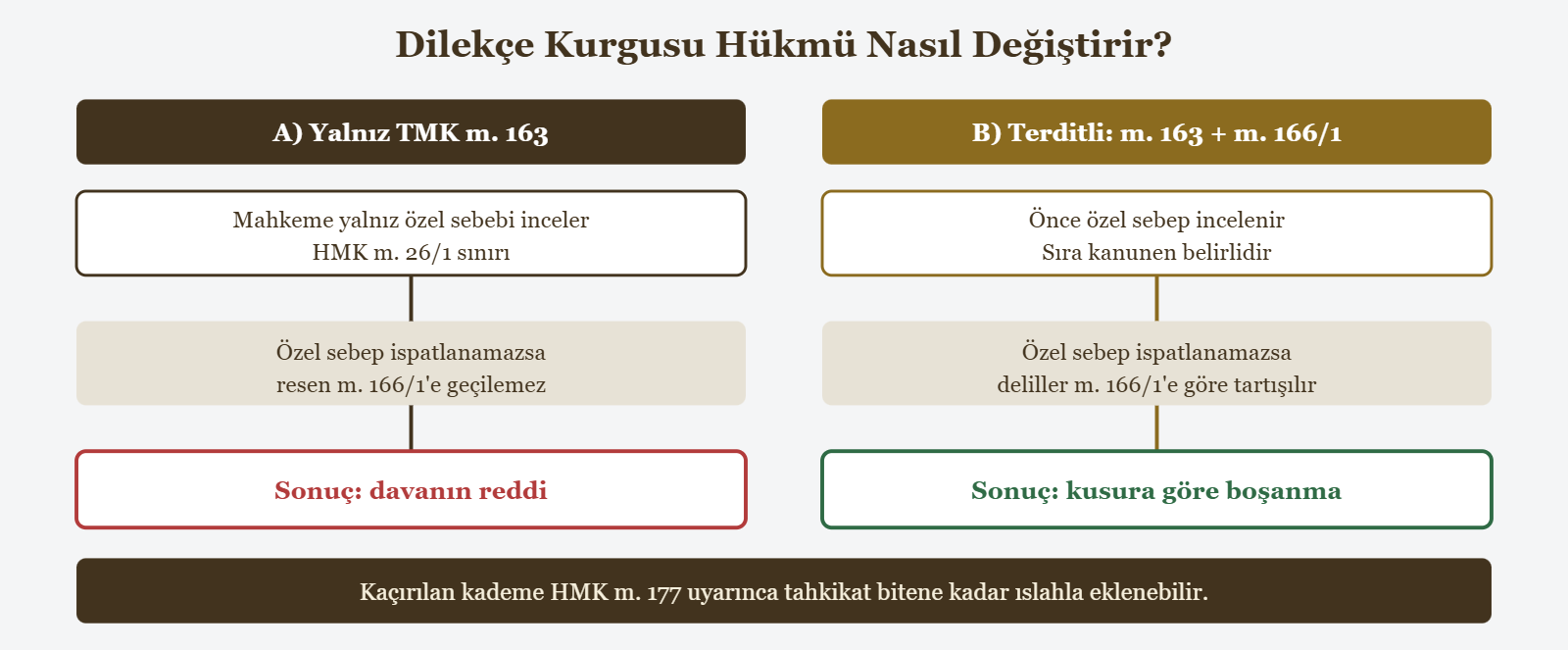 Dilekçe Kurgusu Hükmü Nasıl Değiştirir? - A) Yalnız TMK m. 163